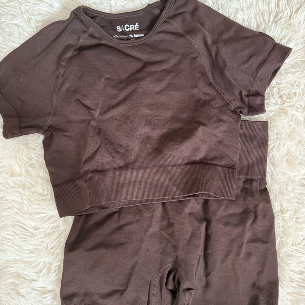 SACRE Brown Activewear Set